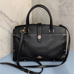 Coach Mercer Black Leather Tote Bag
